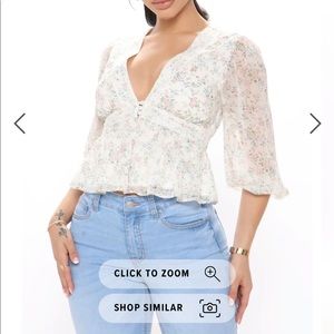Brand New Fashion Nova Garden Tea Party Blouse
